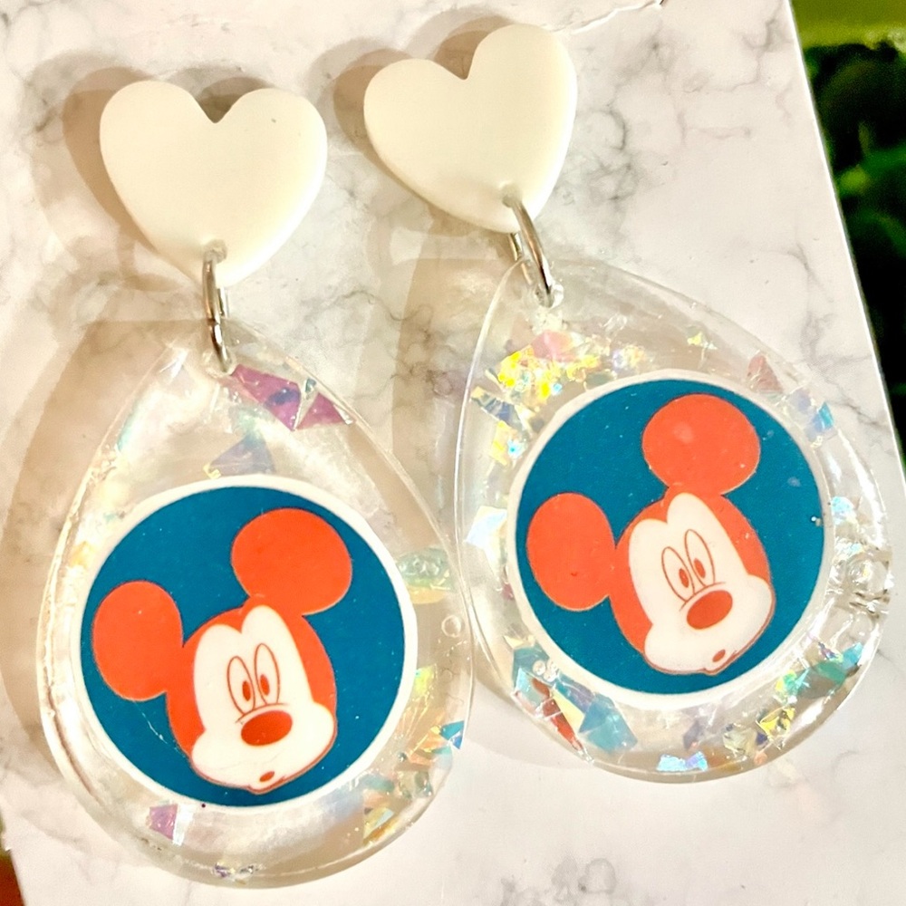 Acrylic Mickey Dangle Earrings